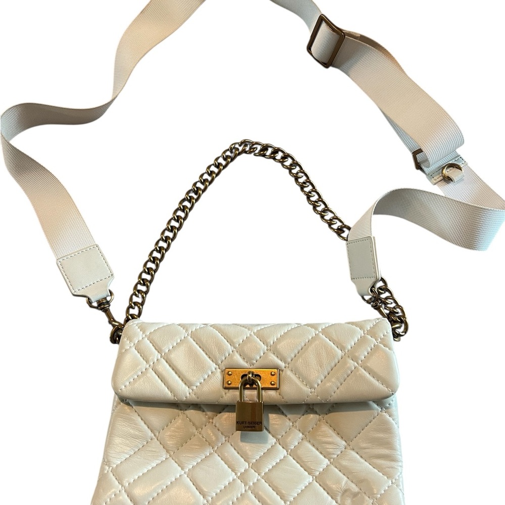 Kurt Geiger White Quilted Shoulder Bag